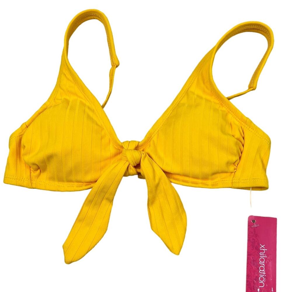 Xhilaration Juniors' Yellow Ribbed Bralette Bikini Top - Size Small - NWT